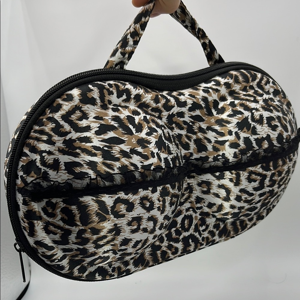 Leopard Print Women's Bra Organizer Travel Bag